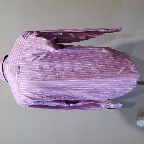 Robert Graham freshly laundered cottonshirt striped pink & blue embroidered - Picture 7 of 11